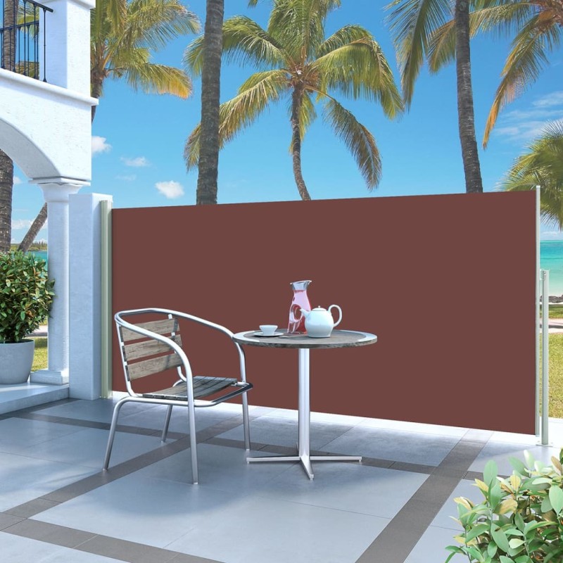 Tenda da Sole Laterale Retrattile 140 x 300 cm Marrone Tenda da Sole Laterale Retrattile 140 x 300 cm Marrone