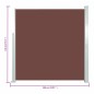 Tenda da Sole Laterale Retrattile 140 x 300 cm Marrone Tenda da Sole Laterale Retrattile 140 x 300 cm Marrone