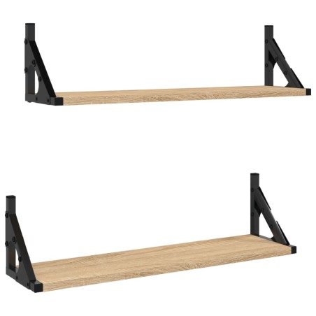 vidaXL Mensole da Parete 2pz Rovere Sonoma 60x15x15,5 cm