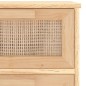 vidaXL Credenza Marrone 40x30x90cm Legno Massello Pino Rattan Naturale vidaXL Credenza Marrone 40x30x90cm Legno Massello Pino Rattan Naturale
