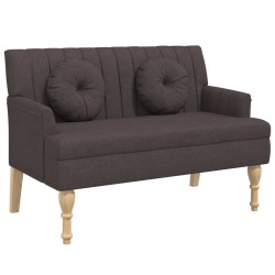 Panca con Cuscini Marrone Scuro 113x64,5x75,5 cm in Tessuto