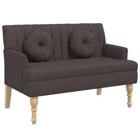 Panca con Cuscini Marrone Scuro 113x64,5x75,5 cm in Tessuto