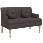 Panca con Cuscini Marrone Scuro 113x64,5x75,5 cm in Tessuto