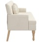 Panca con Cuscini Lino 113x64,5x75,5 cm in Tessuto