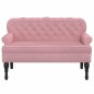 Panca con Schienale Rosa 119,5x64,5x75 cm in Velluto Panca con Schienale Rosa 119,5x64,5x75 cm in Velluto