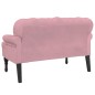 Panca con Schienale Rosa 119,5x64,5x75 cm in Velluto Panca con Schienale Rosa 119,5x64,5x75 cm in Velluto