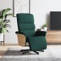 Poltrona Reclinabile con Poggiapiedi Verde Scuro in Tessuto Poltrona Reclinabile con Poggiapiedi Verde Scuro in Tessuto