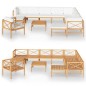 vidaXL Set Divani da Giardino 12pz Cuscini Crema Legno Massello Teak vidaXL Set Divani da Giardino 12pz Cuscini Crema Legno Massello Teak