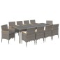 vidaXL Set da Pranzo Esterni 11pz con Cuscini Polyrattan Nero e Grigio vidaXL Set da Pranzo Esterni 11pz con Cuscini Polyrattan Nero e Grigio