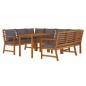 vidaXL Set da Pranzo Giardino 7pz con Cuscini Legno Massello di Acacia vidaXL Set da Pranzo Giardino 7pz con Cuscini Legno Massello di Acacia