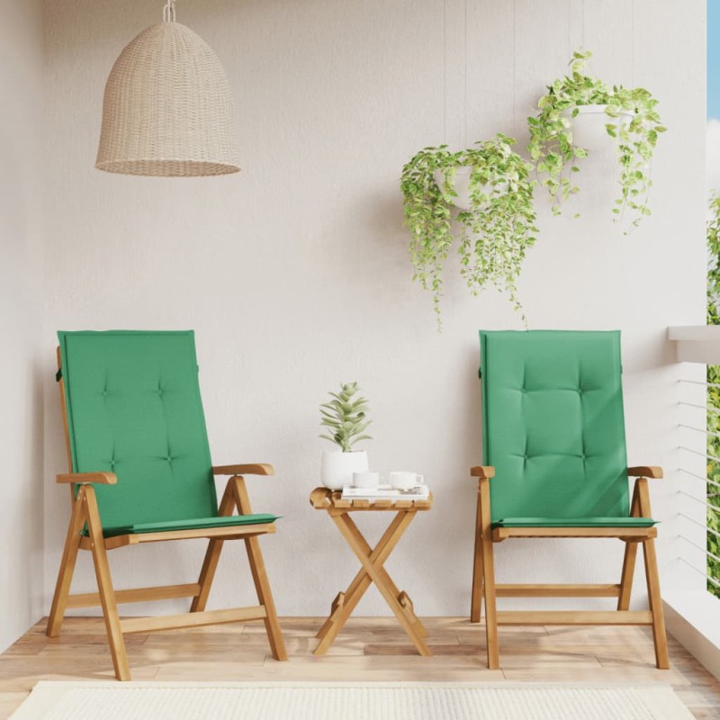 vidaXL Sedie da Giardino Reclinabili con Cuscini 2 pz in Legno di Teak vidaXL Sedie da Giardino Reclinabili con Cuscini 2 pz in Legno di Teak