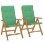 vidaXL Sedie da Giardino Reclinabili con Cuscini 2 pz in Legno di Teak vidaXL Sedie da Giardino Reclinabili con Cuscini 2 pz in Legno di Teak