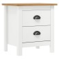 vidaXL Comodino Hill Bianco 46x35x49,5 cm Legno Massello di Pino