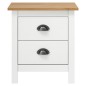 vidaXL Comodino Hill Bianco 46x35x49,5 cm Legno Massello di Pino
