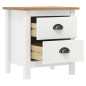 vidaXL Comodino Hill Bianco 46x35x49,5 cm Legno Massello di Pino