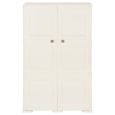 Armadietto in Plastica 79x43x125 cm Effetto Legno Crema