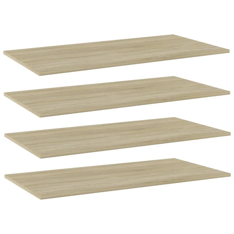 vidaXL Ripiani per Libreria 4pz Rovere Sonoma 80x20x1,5cm Multistrato vidaXL Ripiani per Libreria 4pz Rovere Sonoma 80x20x1,5cm Multistrato