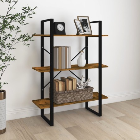 Libreria Rovere Fumo 80x30x105 cm in Legno Multistrato