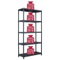 Scaffale Nero 260 kg 90x40x180 cm in Plastica Scaffale Nero 260 kg 90x40x180 cm in Plastica