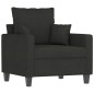 vidaXL Poltrona con Poggiapiedi Nero 60 cm in Tessuto