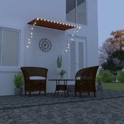 Tenda da Sole Retrattile con LED 200x150 cm Arancione e Marrone