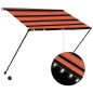 Tenda da Sole Retrattile con LED 200x150 cm Arancione e Marrone Tenda da Sole Retrattile con LED 200x150 cm Arancione e Marrone