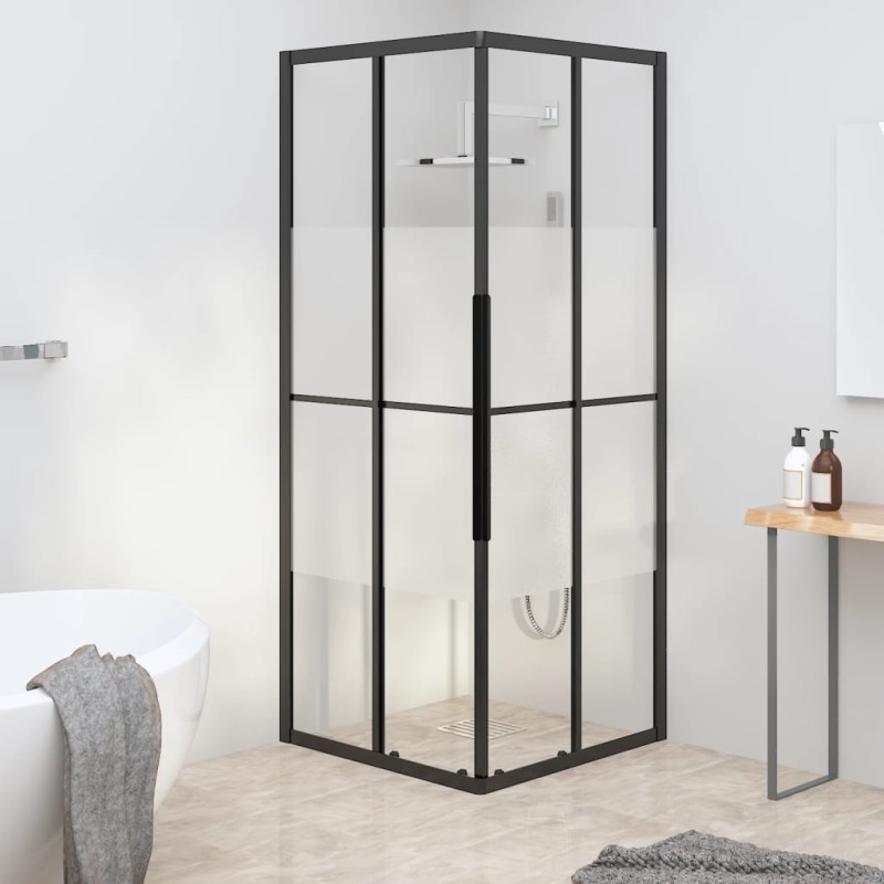 vidaXL Cabina Doccia ESG Semi Smerigliato 80x70x180 cm Nera vidaXL Cabina Doccia ESG Semi Smerigliato 80x70x180 cm Nera