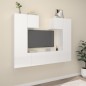 Set di Mobili Porta TV 6 pz Bianco Lucido in Legno Multistrato Set di Mobili Porta TV 6 pz Bianco Lucido in Legno Multistrato