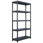 Scaffali 2 pz Nero 250 kg 80x40x180 cm in Plastica Scaffali 2 pz Nero 250 kg 80x40x180 cm in Plastica