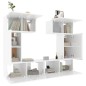 Set di Mobili Porta TV 6 pz Bianco Lucido in Legno Multistrato Set di Mobili Porta TV 6 pz Bianco Lucido in Legno Multistrato