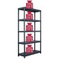 Scaffali 2 pz Nero 250 kg 80x40x180 cm in Plastica Scaffali 2 pz Nero 250 kg 80x40x180 cm in Plastica