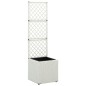 Letto Rialzato Traliccio 1 Vaso 30x30x107cm Polyrattan Bianco Letto Rialzato Traliccio 1 Vaso 30x30x107cm Polyrattan Bianco