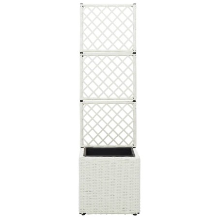Letto Rialzato Traliccio 1 Vaso 30x30x107cm Polyrattan Bianco