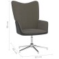 vida XL Poltrona Relax Grigio Scuro in Velluto e PVC vida XL Poltrona Relax Grigio Scuro in Velluto e PVC