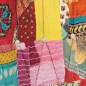 Poltrona con Poggiapiedi Multicolore Patchwork in Tela Poltrona con Poggiapiedi Multicolore Patchwork in Tela