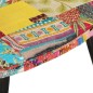 Poltrona con Poggiapiedi Multicolore Patchwork in Tela Poltrona con Poggiapiedi Multicolore Patchwork in Tela