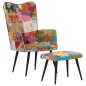 Poltrona con Poggiapiedi Multicolore Patchwork in Tela Poltrona con Poggiapiedi Multicolore Patchwork in Tela