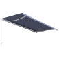 Tenda da Sole Retrattile Automatica 500x300 cm Blu e Bianca