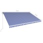 Tenda da Sole Retrattile Automatica 500x300 cm Blu e Bianca