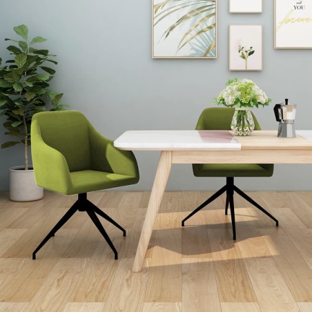 Sedie da Pranzo 2 pz Verde Chiaro in Velluto