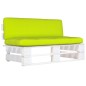 vidaXL Divano Centrale da Giardino Pallet Legno Pino Impregnato Bianco vidaXL Divano Centrale da Giardino Pallet Legno Pino Impregnato Bianco