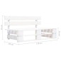 vidaXL Divano Centrale da Giardino Pallet Legno Pino Impregnato Bianco vidaXL Divano Centrale da Giardino Pallet Legno Pino Impregnato Bianco