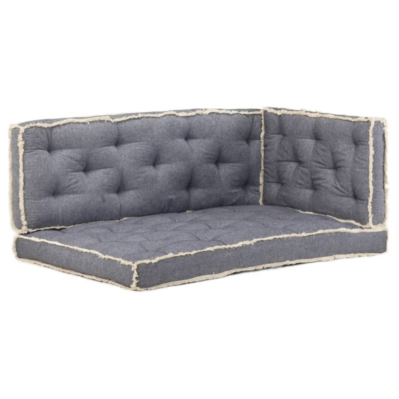 Set Cuscini per Divano in Pallet 3 pz Blu Set Cuscini per Divano in Pallet 3 pz Blu