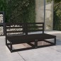 vidaXL Divano da Giardino a 2 Posti Nero in Legno Massello di Pino vidaXL Divano da Giardino a 2 Posti Nero in Legno Massello di Pino