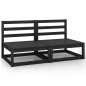 vidaXL Divano da Giardino a 2 Posti Nero in Legno Massello di Pino vidaXL Divano da Giardino a 2 Posti Nero in Legno Massello di Pino