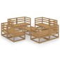 Set Divani da Giardino 9 pz Miele in Legno Massello di Pino Set Divani da Giardino 9 pz Miele in Legno Massello di Pino