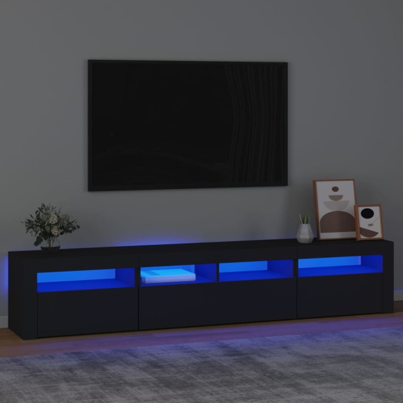 vidaXL Mobile Porta TV con Luci LED Nero 210x35x40 cm vidaXL Mobile Porta TV con Luci LED Nero 210x35x40 cm
