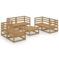 vidaXL Set Salotto da Giardino 7pz Marrone Ambra Legno Massello Pino vidaXL Set Salotto da Giardino 7pz Marrone Ambra Legno Massello Pino