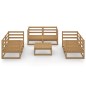 vidaXL Set Salotto da Giardino 7pz Marrone Ambra Legno Massello Pino vidaXL Set Salotto da Giardino 7pz Marrone Ambra Legno Massello Pino
