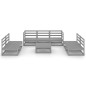 vidaXL Set Divani da Giardino 8 pz Grigio in Legno Massello di Pino
